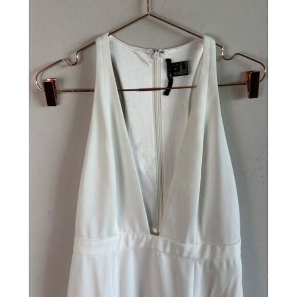 Jay Godfrey Kit Midi Dress Deep V Neck Racerback Front Slit White Size 6 - Picture 5 of 8